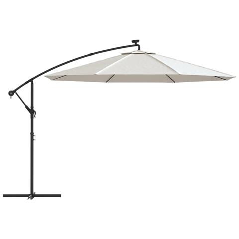 Ombrellone A Sbalzo Con Led E Palo In Metallo 350 Cm Sabbia - Foto 2