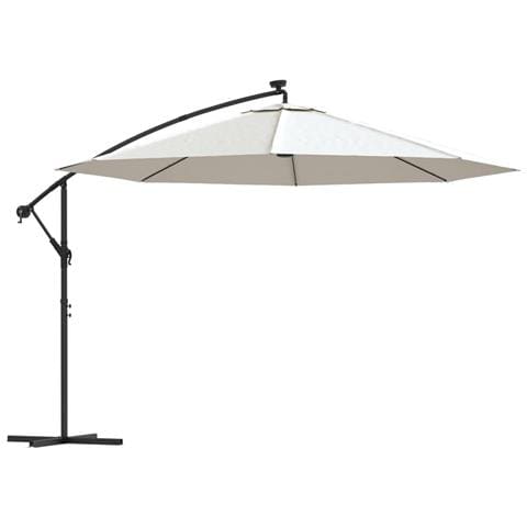 Ombrellone A Sbalzo Con Led E Palo In Metallo 350 Cm Sabbia - Foto 1