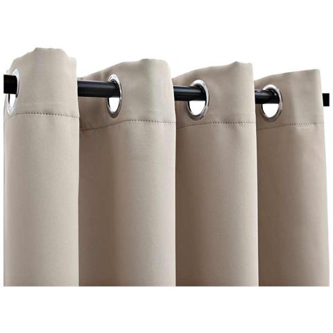 Tende Oscuranti Con Anelli In Metallo 2 Pz Beige 140x245 Cm - Foto 3