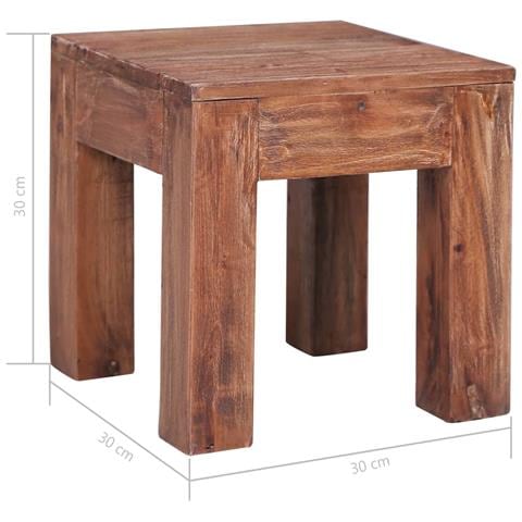 Tavolino da Salotto 30x30x30 cm in Legno Massello di Mogano - Foto 5