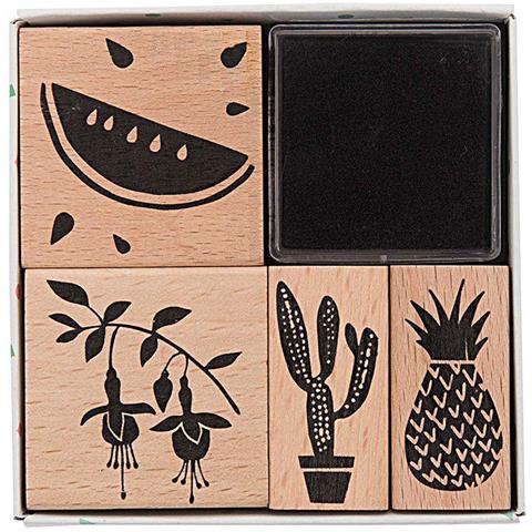  - set Di Timbri Tropica Spring, Legno, Natura - Foto 3