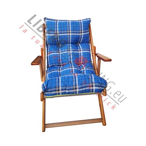 Liberoshopping Poltrona Sedia Sdraio Relax 3 Posizioni in Legno Pieghevole Cuscino Imbottito H 100 CM Colore Come Foto Russia 