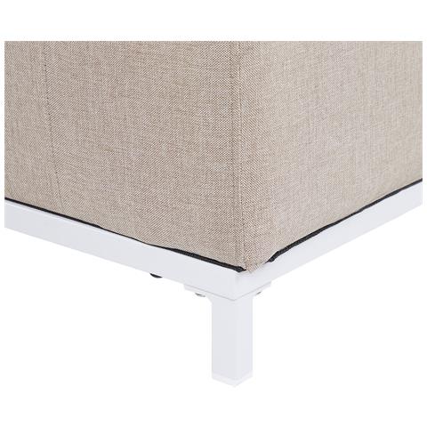 Divano A 3 Posti Con Rivestimento In Tessuto Beige E Struttura Bianca Rovigo - Foto 14