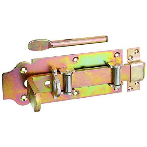 Gah Alberts 118815 Bullone Per Dritto Porta, Con Groove Fissa E Piastra 200 X 80 Mm, Zincato, Colore: Giallo - Foto 1
