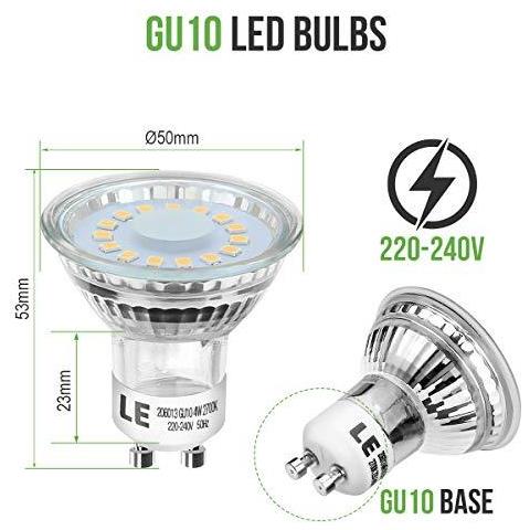 Le Gu10 Led Lampadine Bianco Caldo 2700k 50w Faretto Alogeno Equivalente 4w 350lm 120 Angolo Del Raggio Confezione Da 10 - Foto 2
