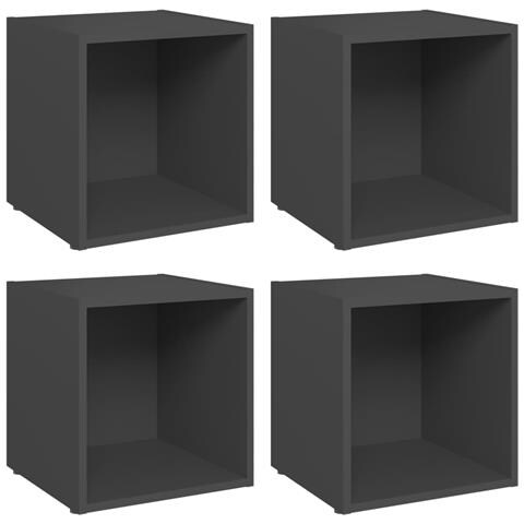 Mobili Porta TV 4 pz Grigi 37x35x37 cm in Legno Multistrato - Foto 1