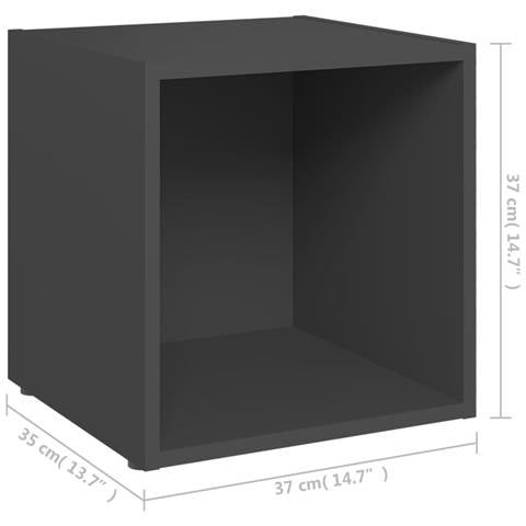 Mobili Porta TV 4 pz Grigi 37x35x37 cm in Legno Multistrato - Foto 7
