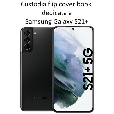 Smart Book Custodia Poket Silicone Flip Cover Case Per Samsung Galaxy S21+ Plus 5g G996 Black - Foto 2
