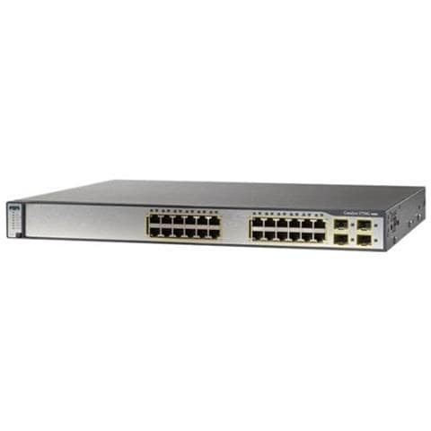 Ethernet Switch Cisco Catalyst 3750G-24PS 24 Porte Gestibile - 24 x RJ-45 - 4 x Slot espansione - 10Base-T, 10/100/1000Base-T - Parato montabile, Desktop - Foto 3