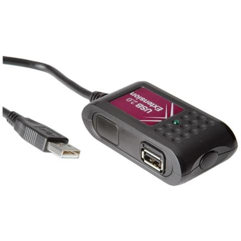 USB 2.0 Extender, 2 Ports, black 5 m, Nero, 5 mm - Foto 1