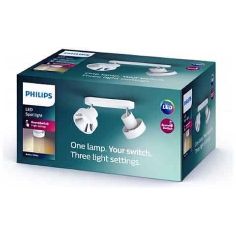 Lampada Da Soffitto Led Con Due Faretti Bukko 2x4.3w Bianco 170x110x366 Mm Metallo - Foto 1