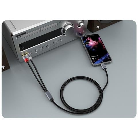 Cavo Audio Stereo Da Usb-c A 2x Rca Grey - Foto 4