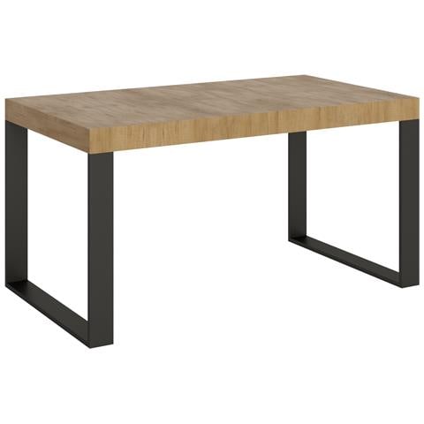 Tavolo Allungabile 90x160/264 Cm Tecno Telaio Antracite - Quercia Natura - Foto 5