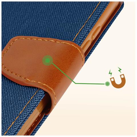 Custodia Per Xiaomi Redmi Note 12s Tessuto Portafoglio Supporto Video - Foto 2