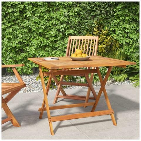 Tavolo Da Giardino Pieghevole 90x90x75 Cm Legno Massello Acacia - Foto 1