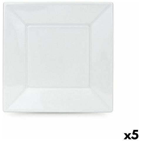 Set Di Piatti Riutilizzabili Algon Bianco Plastica 23 X 23 X 1,5 Cm (36 Unità) - Foto 1