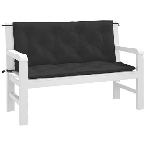 Cuscini Per Panca 2 Pz Neri 120x50x7 Cm In Tessuto Oxford - Foto 3