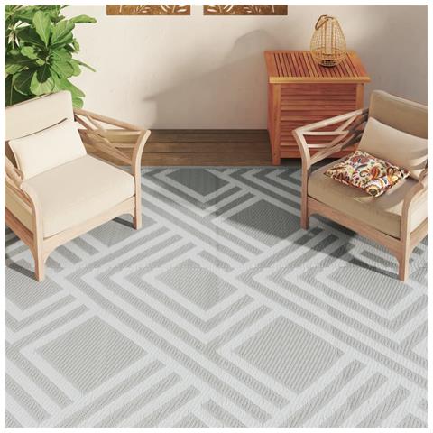 Tappeto Da Esterni Grigio 190x290 Cm In Pp - Foto 3