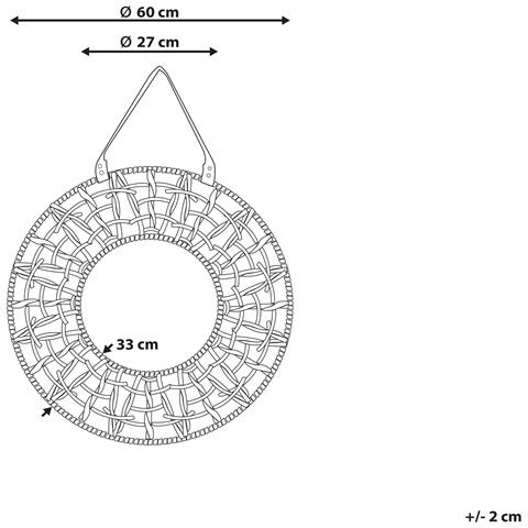 Specchio Palaci 60 Cm 60 Cm Corda Di Carta Naturale - Foto 2