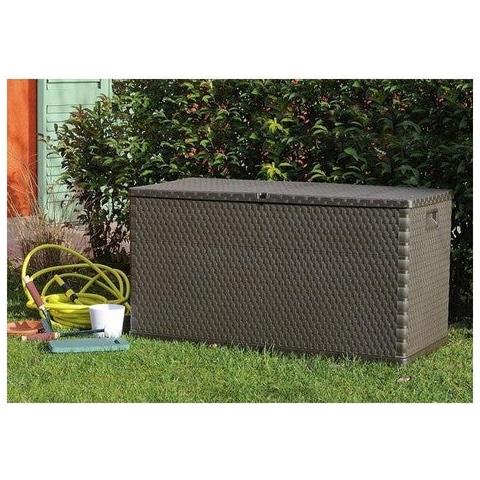 Baule Cassapanca Multiuso Garden Rattan Resina 120x57x63 Cm - Foto 1