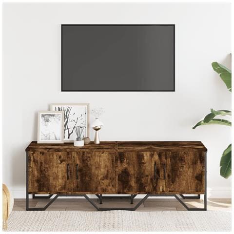 Mobile Porta Tv Rovere Fumo 122x34x41 Cm In Legno Multistrato - Foto 3