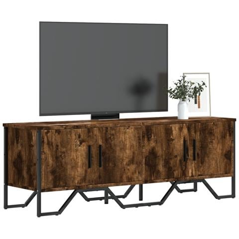 Mobile Porta Tv Rovere Fumo 122x34x41 Cm In Legno Multistrato - Foto 1