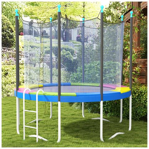 Copertura Tappeto Elastico Ø305x30 Cm Pieghevole E Portatile, In Plastica, Pe E Schiuma, Multicolore - Foto 2