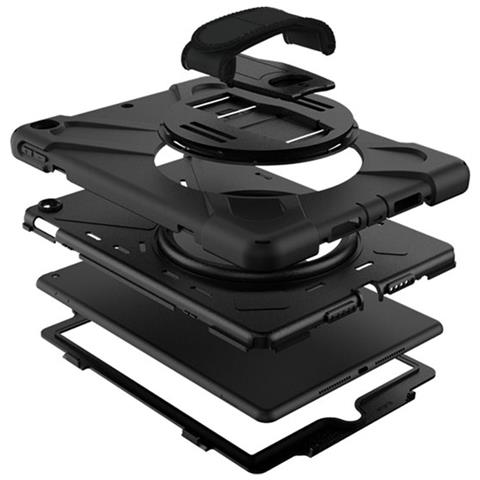Cover Per Ipad 10.2"" (2019/23) Protezione Completa Manico Rotante 360°, Nero - Foto 2
