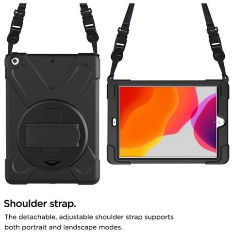 Cover Per Ipad 10.2"" (2019/23) Protezione Completa Manico Rotante 360°, Nero - Foto 5