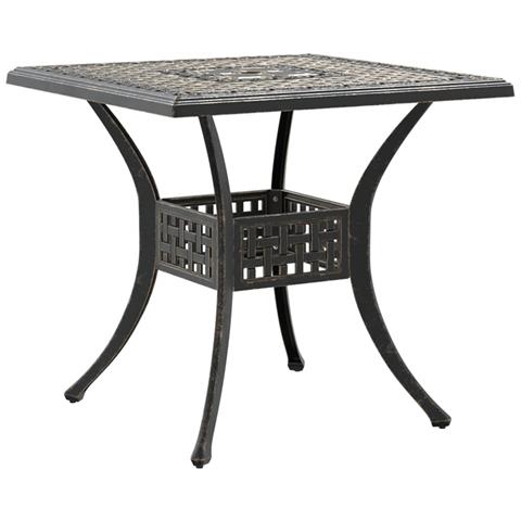 Tavolo Da Giardino Bronzo 80x80x75 Cm In Alluminio Pressofuso - Foto 1