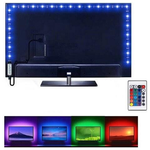 Striscia Led Adesiva Luce Rgb Retroilluminazione Tv Usb 2 Mt Flessibile Te-b0309 - Foto 1