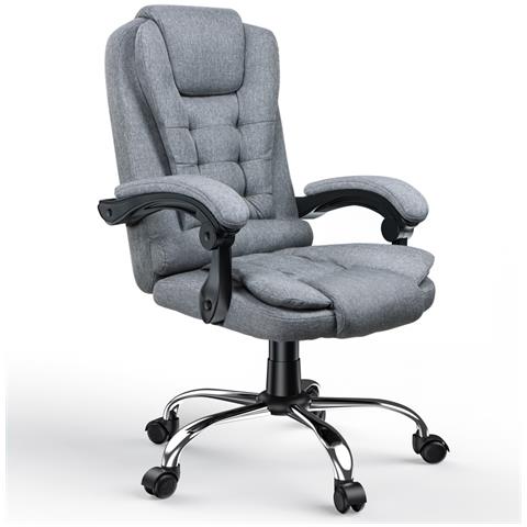 Sedia Da Ufficio Ergonomica - Poltrona Direzionale Con Sedile Largo - Sedia Ufficio Reclinabile Con Braccioli Imbottiti Et Altezza Regolabile - Rotelle Silenziose - Grigio - Foto 1
