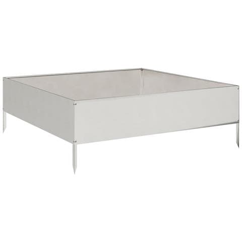 Fioriera Rialzata da Giardino 100x100x33,5 cm in Acciaio Inox - Foto 2