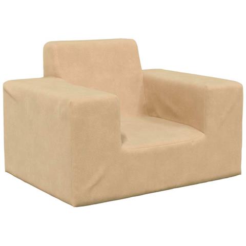 Divano per Bambini Crema in Morbido Peluche - Foto 1