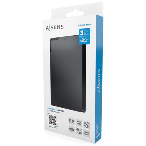 ASE-2520B contenitore di unità di archiviazione Custodia per Disco Rigido (HDD) Nero 2.5" Alimentazione USB - Foto 6