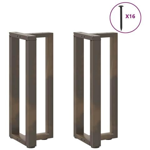 Gambe Tavolo Consolle A T 2 Pz Naturale 25x28x(72-73)cm Acciaio - Foto 3