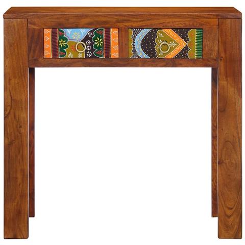 Tavolo Consolle 80x35x75 Cm In Legno Massello Di Acacia - Foto 2