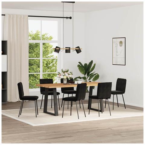 Sedie Da Pranzo 6 Pz Nere In Velluto - Foto 1