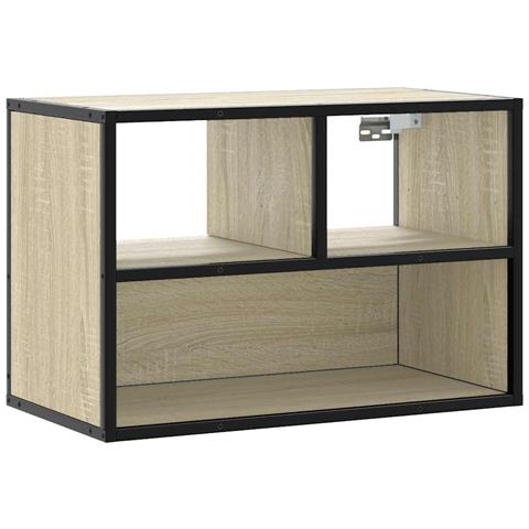 Mobile Tv Rovere Sonoma 60x31x39,5cm Legno Multistrato Metallo - Foto 2