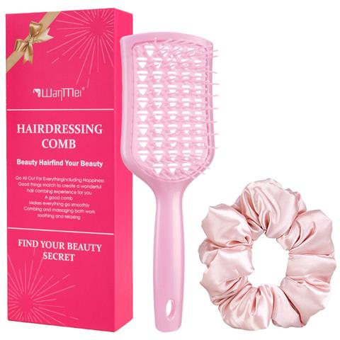 Set Di Pettini Districanti Con Massaggiatore Per Cuoio Capelluto - Set Regalo Da 2 Pezzi Pink - Foto 1