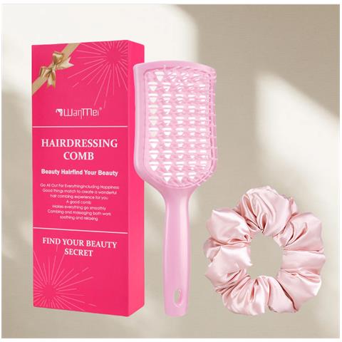 Set Di Pettini Districanti Con Massaggiatore Per Cuoio Capelluto - Set Regalo Da 2 Pezzi Pink - Foto 4