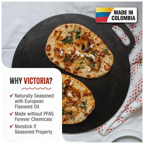 34573 Piastra Per Grigliare Ghisa A Induzione Per Pizza, Budare 38cm Per Fuoco, Forno Nero - Foto 2