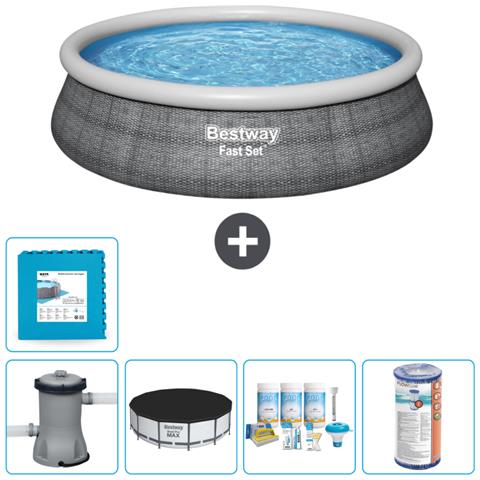 Piscina Fuori Terra - In Giro - 457x84 Cm - Grigio - Include Accessori Coordinati Cb12 - Foto 1