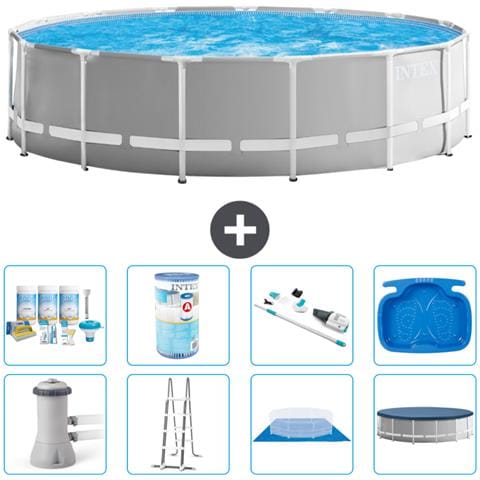 Piscina Fuori Terra - In Giro - 457x122 Cm - Grigio - Include Accessori Coordinati A2299 - Foto 1