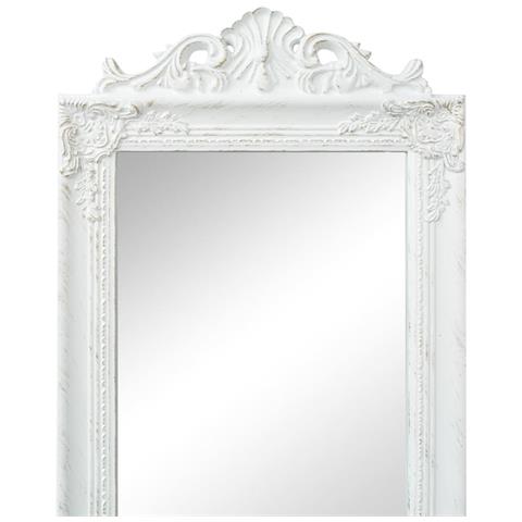 Specchio Autoportante Stile Barocco 160x40 Cm Bianco - Foto 1