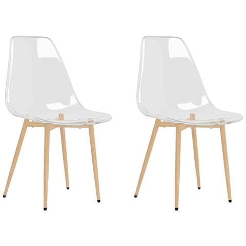 Sedie Da Pranzo 2 Pz Trasparenti In Pet - Foto 1