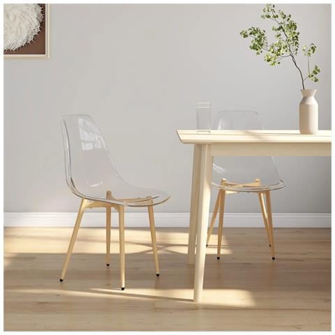 Sedie Da Pranzo 2 Pz Trasparenti In Pet - Foto 7