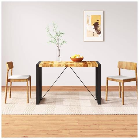 Tavolo Da Pranzo In Legno Massello Di Mango Grezzo 120 Cm - Foto 8