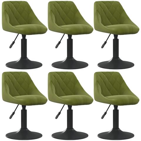 Sedie Da Pranzo Girevoli 6 Pz Verde Chiaro In Velluto - Foto 2