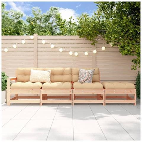 Set Salotto da Giardino 4 pz in Legno Massello di Pino - Foto 2